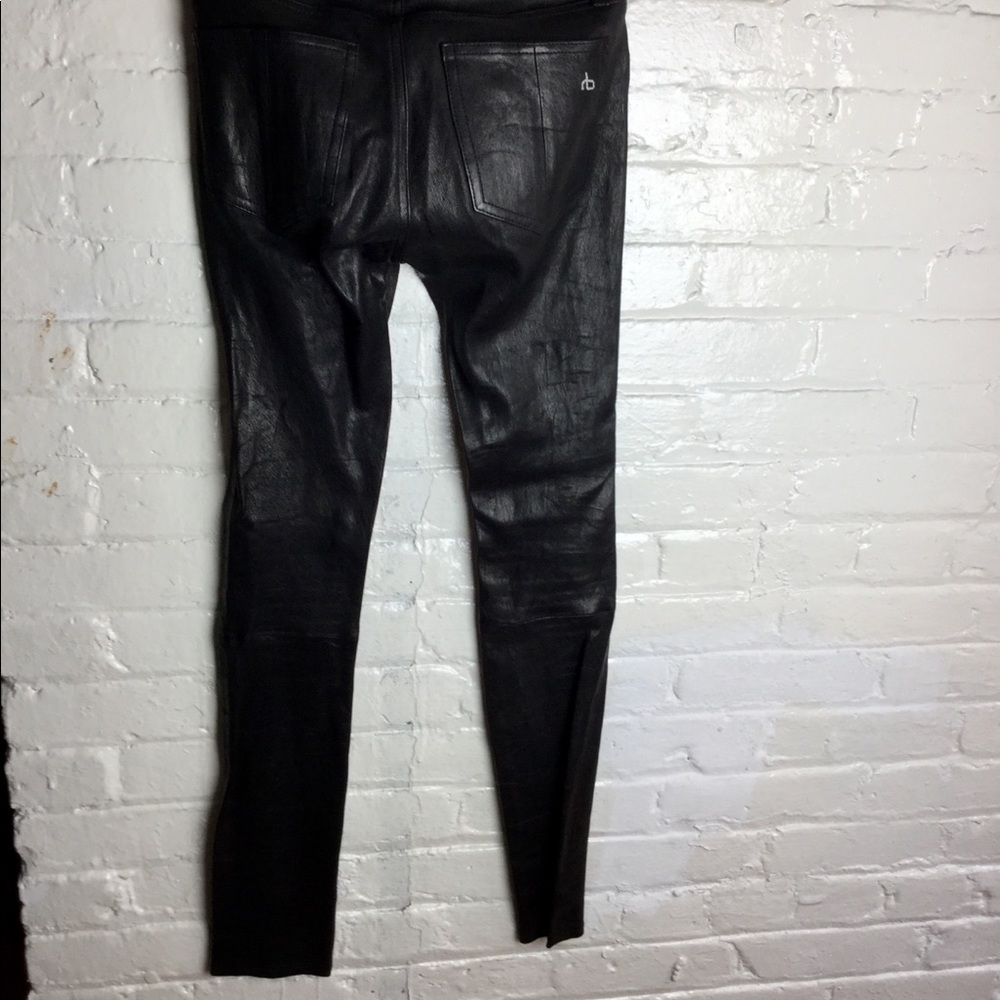 RAG & BONE Skinny Leather Pants - Picture 4 of 5